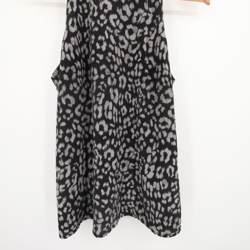 Joie Top Black Gray Leopard Print Pattern Sleevel… - image 3